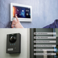 GOLIATH PRO 2-Draht BUS Gegensprechanlage | App | Anthrazit | 1 Familie | 7" | Aufputz | 180°