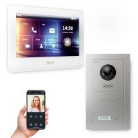 GOLIATH PRO 2-Draht BUS Video Gegensprechanlage mit App | 1 Familie | 7 Zoll Weiß | 180°