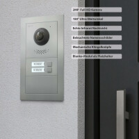 GOLIATH PRO 2-Draht BUS Gegensprechanlage | App | 2 Familien | 2x7 Zoll Schwarz | 180°