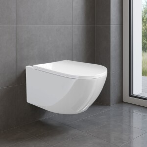VILSTEIN Hänge WC | Spülrandlos | Tornadospüler Toilette inkl. Sitz mit Softclose | Quickrelease