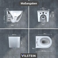 VILSTEIN Hänge WC | Spülrandlos | Tornadospüler Toilette inkl. Sitz mit Softclose | Quickrelease