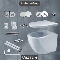 VILSTEIN Hänge WC | Spülrandlos | Tornadospüler Toilette inkl. Sitz mit Softclose | Quickrelease