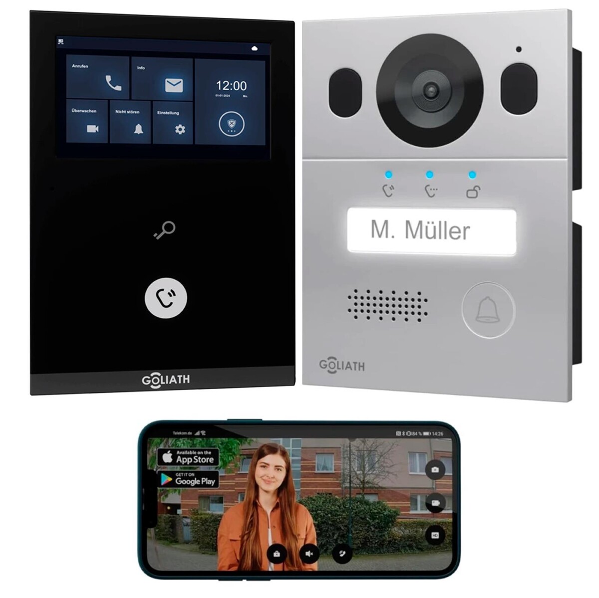 GOLIATH Basic 2-Draht BUS Türsprechanlage | FullHD | Ap