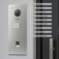 GOLIATH PRO 2-Draht BUS Türsprechanlage | App | 2 Fam | 2x7 Zoll Weiß | Fingerprint | 180°