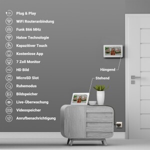 GOLIATH Funk Video Türsprechanlage | 120° Winkel | Türöffner | Bildspeicher | Weißlicht | App