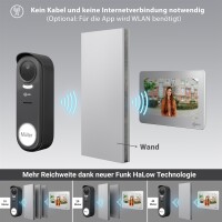 GOLIATH Funk Video Türsprechanlage | 120° Winkel | Türöffner | Bildspeicher | Weißlicht | App