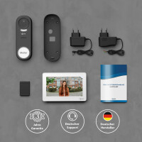 GOLIATH Funk Video Türsprechanlage | 120° Winkel | Türöffner | Bildspeicher | Weißlicht | App