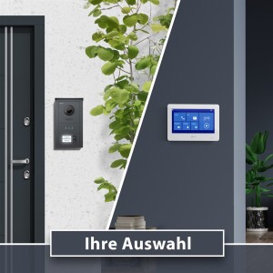 GOLIATH Basic 2-Draht BUS Türsprechanlage | FullHD | App | 150° | 2 Fam | Anthrazit/Weiß | Aufputz