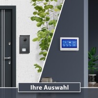 GOLIATH Basic 2-Draht BUS Türsprechanlage | FullHD | App | 150° | 2 Fam | Anthrazit/Weiß | Aufputz