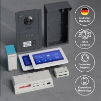 GOLIATH Basic 2-Draht BUS Türsprechanlage | FullHD | App | 150° | 2 Fam | Anthrazit/Weiß | Aufputz