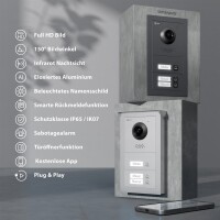 GOLIATH Basic 2-Draht BUS Türsprechanlage | FullHD | App | 150° | 3 Fam | Anthrazit/Schwarz | Aufputz