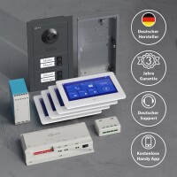 GOLIATH Basic 2-Draht BUS Türsprechanlage | FullHD | App | 150° | 4 Fam | Anthrazit/Weiß | Unterputz