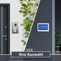 GOLIATH Basic 2-Draht BUS Türsprechanlage | FullHD | App | 150° | 4 Fam | Silber/Weiß | Aufputz