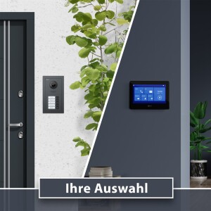 GOLIATH Basic 2-Draht BUS Türsprechanlage | FullHD | App | 150° | 5 Fam | Anthrazit/Schwarz | Unterputz
