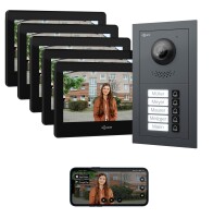 GOLIATH Basic 2-Draht BUS Türsprechanlage | FullHD | App | 150° | 5 Fam | Anthrazit/Schwarz | Unterputz