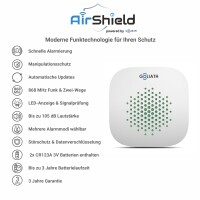 GOLIATH Basic Alarm | Innensirene | Indikator LED | 85-105 dB | Weiß | InnenSirene