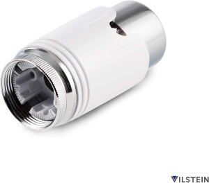 VILSTEIN Thermostatkopf, Thermostatventil für Bad-Heizkörper, Ventilaufsatz, Weiß