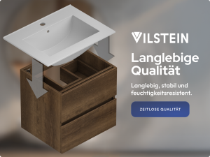 Badmöbel, Waschtisch hängend, weiß, dunkelbraun und hellbraun