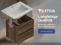 Badmöbel, Waschtisch hängend, weiß, dunkelbraun und hellbraun