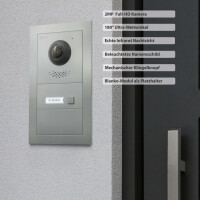 GOLIATH PRO 2-Draht BUS Video Türsprechanlage | App | 1 Familie | 3x7 Zoll Schwarz | 180°