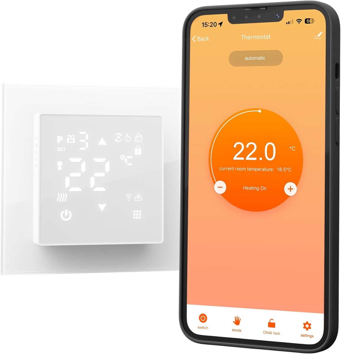VILSTEIN® WiFi Thermostat für Fußbodenheizung