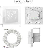 VILSTEIN® WiFi Thermostat für Fußbodenheizung – Raumthermostat mit App | Smarter Raumthermostat mit App-Steuerung – Tuya Smart Life App – Touch Display – 16A – Wochenprogramm – Weiß