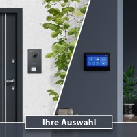 GOLIATH Basic 2-Draht BUS Türsprechanlage | FullHD | App | 150° | 2 Fam | Anthrazit/Schwarz | Unterputz