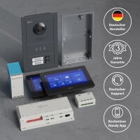 GOLIATH Basic 2-Draht BUS Türsprechanlage | FullHD | App | 150° | 2 Fam | Anthrazit/Schwarz | Unterputz