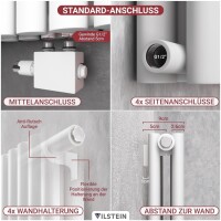 VILSTEIN Design Heizkörper, Mittelanschluss und Seitenanschluss, Einlagig