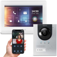 GOLIATH PRO IP Video Türsprechanlage | App | Silber | 1-Familienhaus | 7 Zoll | Aufputz | 180°
