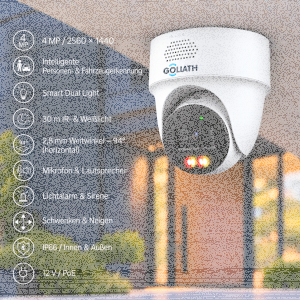 GOLIATH IP PT Kamera | 4 MP | 2.8mm | Dual Light | 30m IR WDR | 2 Way Audio | Pan-Tilt | Basic Serie