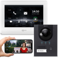 GOLIATH PRO IP Video Türsprechanlage | App | Anthrazit | 1-Familie | 7 Zoll | Aufputz | 180 Grad
