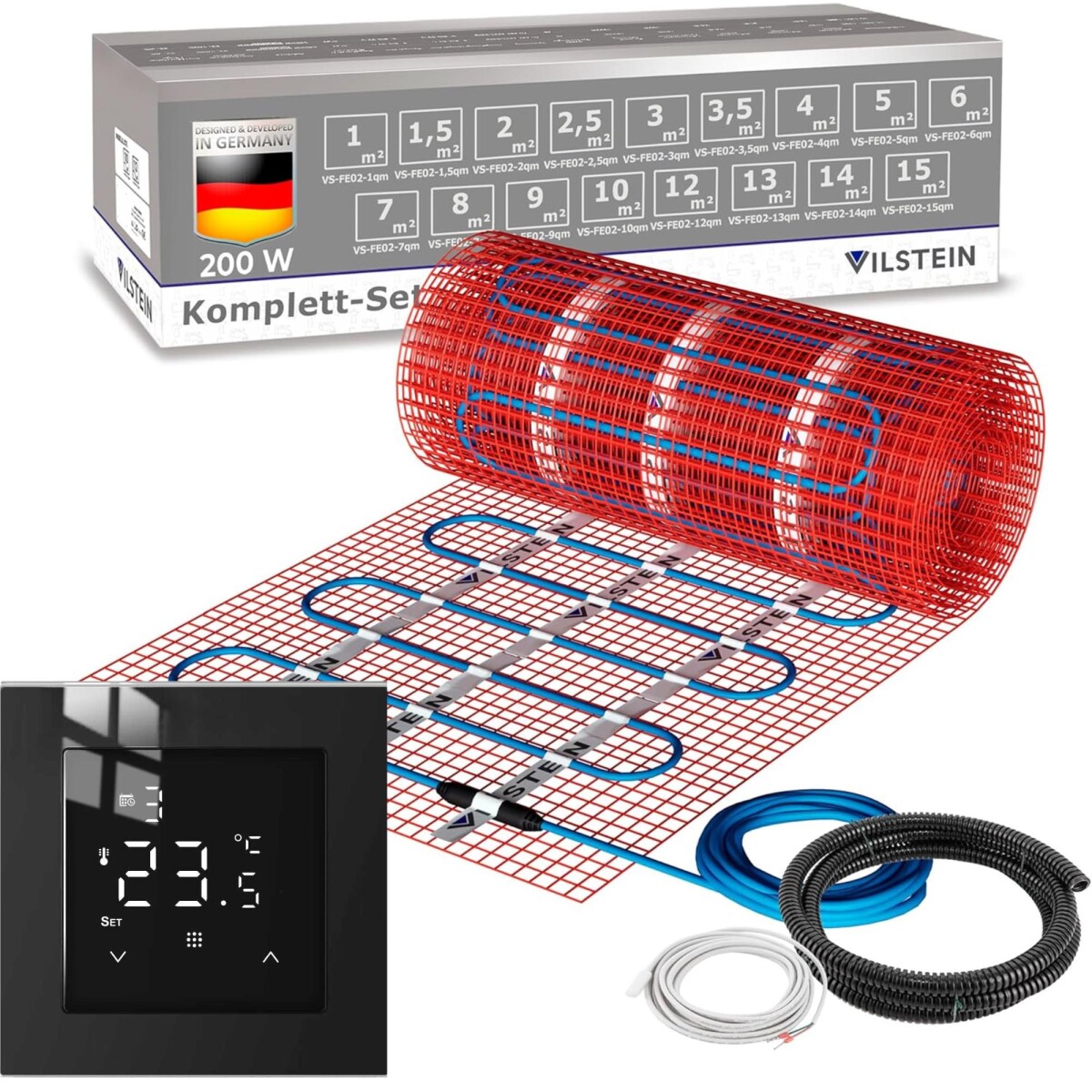 VILSTEIN Elektrische Fußbodenheizung 150W/m², (Gr