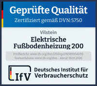 VILSTEIN Elektrische Fußbodenheizung 200W/m², für Fliesen Laminat und mehr, Komplett-Set, Twin Technologie Heizsystem, Fußboden Heizmatte