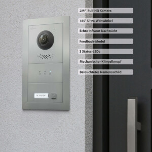 GOLIATH Hybrid IP Türsprechanlage | App | 1-Familienhaus | 10 Zoll HD | Unterputz Set | 180° Kamera