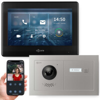 GOLIATH PRO IP Video Türsprechanlage mit App | 1-Familie | 7 Zoll |  Horizontal Unterputz | 180°