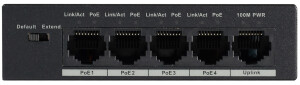 GOLIATH 4-Port PoE Switch + 1-Port Gigabit Uplink, RJ45 10/100Mbps, Max 30W/Port, Gesamtleistung 58W