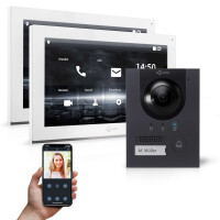 GOLIATH PRO IP Video Türsprechanlage | App | Anthrazit | 1-Familie | 2x 10 Zoll | Aufputz | 180°
