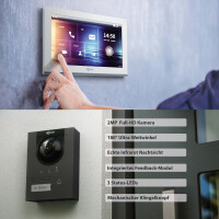 GOLIATH PRO IP Video Türsprechanlage | App | Anthrazit | 1-Familie | 2x 10 Zoll | Aufputz | 180°
