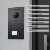 GOLIATH PRO 2-Draht BUS Videotürsprechanlage | Anthrazit | 2 Fam | 2x7 Zoll Schwarz | 180°