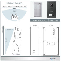 GOLIATH Hybrid IP Video-Türsprechanlage | Anthrazit | 2-Fam | 2x 10" HD | Unterputz | 180 Grad