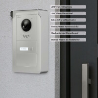 GOLIATH PRO 2-Draht BUS Video Sprechanlage mit App | 1 Familie | Aufputz  | 3x7" Weiß| 180°