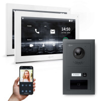 GOLIATH PRO  IP Videosprechanlage | Anthrazit | 1-Fam | 2x 10" HD | RFID | Unterputz | 180 Grad