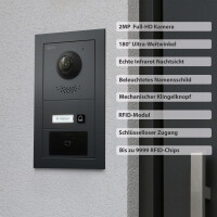 GOLIATH PRO IP Videotürsprechanlage | Anthrazit | 1-Fam | 10" HD | RFID | Unterputz | 180°