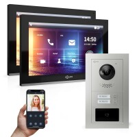 GOLIATH PRO IP Video Türsprechanlage | App | 2-Familien | 2x 10 Zoll HD | RFID | Unterputz | 180°