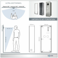 GOLIATH Hybrid IP Gegensprechanlage | App | 1-Familie | 2x 10 Zoll HD | Fingerprint | 180° Kamera