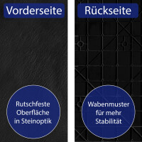 VILSTEIN Duschwanne, Antirutsch Duschtasse, flach, Steinoptik, Steinmuster 100 x 80 x 3 cm, Schwarz