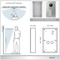 GOLIATH PRO 2-Draht BUS Türsprechanlage | App | 5 Fam | 5x7 Zoll Weiß | Aufputz | 180°