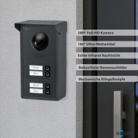 GOLIATH PRO 2-Draht BUS Türsprechanlage | App | 4 Fam | 4x7 Zoll Weiß | Aufputz | 180°