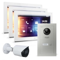 GOLIATH Hybrid IP Video Türsprechanlage | App | 1-Familie | 3x 10 Zoll HD | Unterputz | 180 Grad